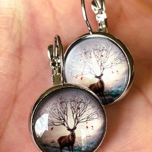 🆕🙂Nature Wildlife Deer Earrings for Outdoors Active Lifestyle Hiking Earth